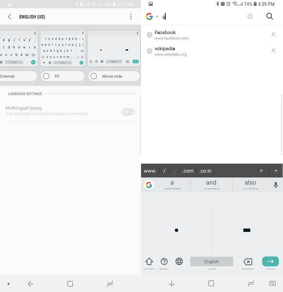 Gboard - لوحة مفاتيح مورس كود