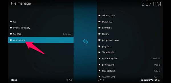 إضافة مصدر - Kodi
