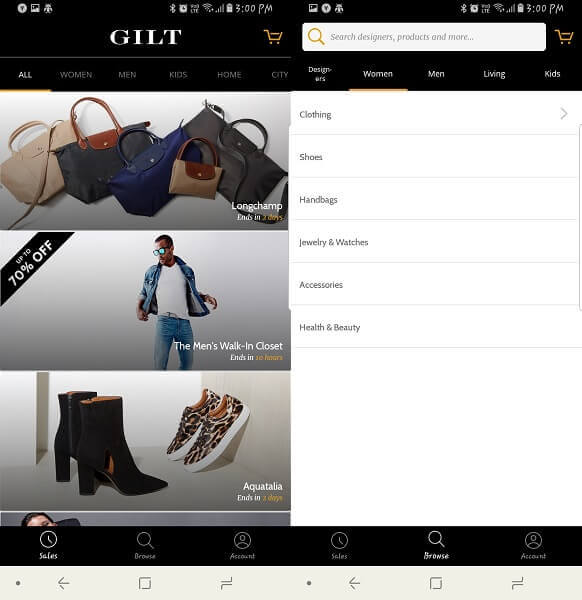 Gilt-poshmarkのようなアプリ