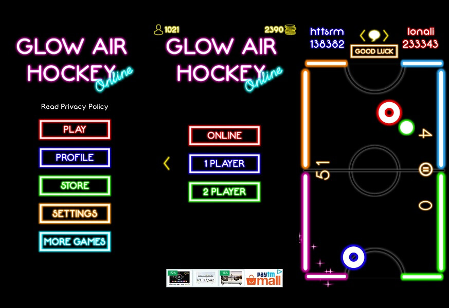 Glow Air Hockey Online