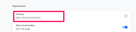 Google chrome-inställningar - Utseende och teman