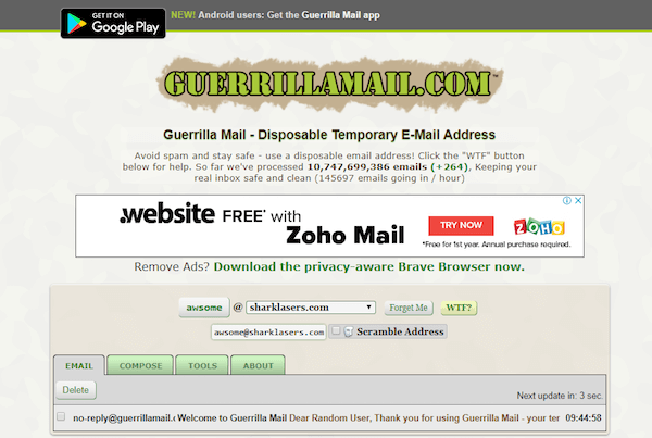 Alternatives Mailinator - Guerilla Mail