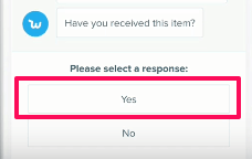 Você recebeu esta opção de item para devolver um item no aplicativo Wish