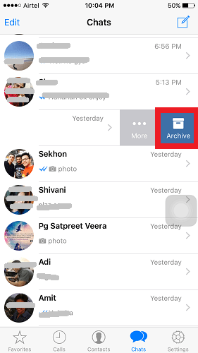 Скрыть чат в WhatsApp iPhone