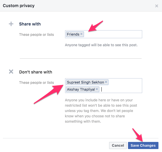 Facebook arkadaş listesini belirli arkadaşlardan gizle