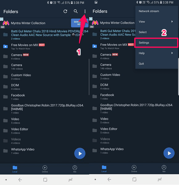 MX Player settings