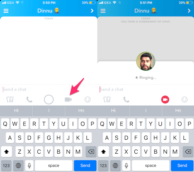 Snapchat에서 영상 통화하는 방법