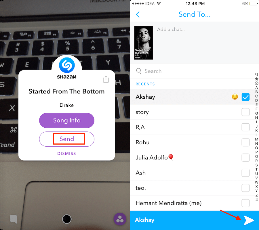 如何在 Snapchat 上对歌曲进行 Shazam