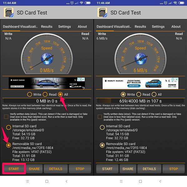 Comment tester la vitesse de la carte Micro SD sur Android