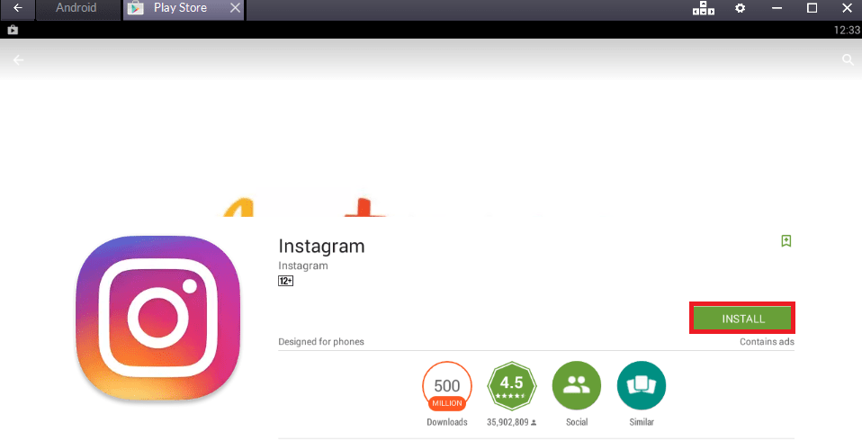 Installer Instagram på pc ved hjælp af Bluestacks