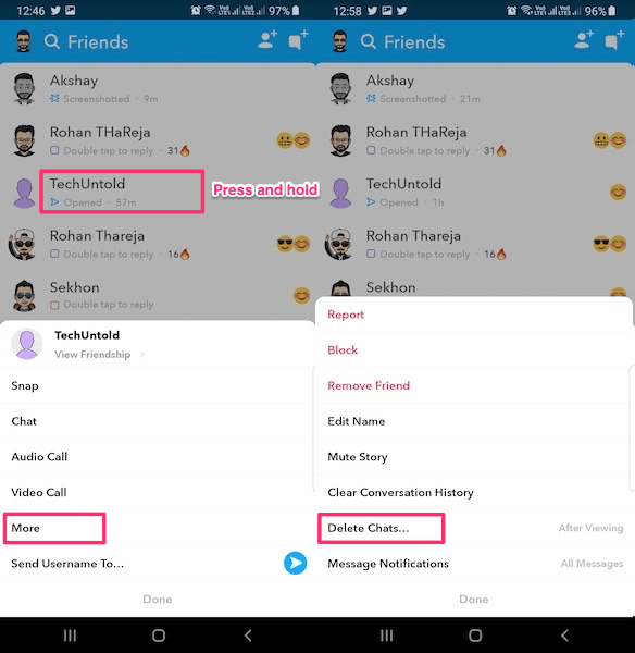 Mantieni le chat dopo averle visualizzate su Snapchat