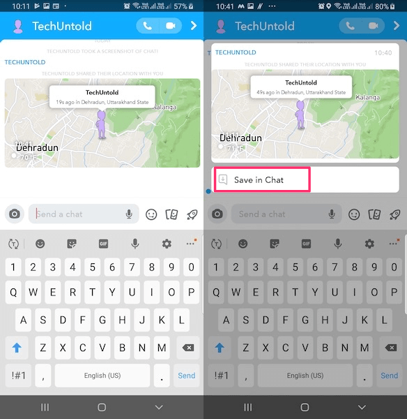 在 Snapchat 上接受位置请求