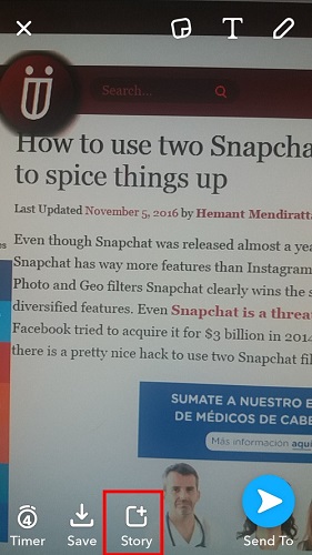 Criar histórias do Snapchat