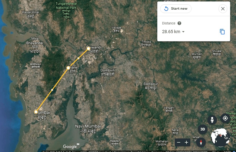 Μετρήστε την απόσταση μεταξύ δύο σημείων στο Google Earth Online