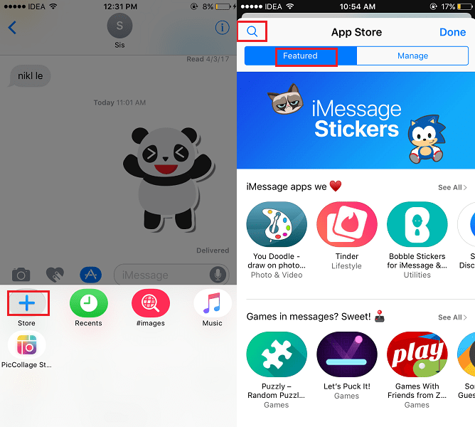 Administrar aplicaciones en Mensajes en un dispositivo iOS