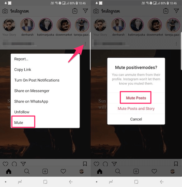 Désactiver les comptes Instagram sans les suivre