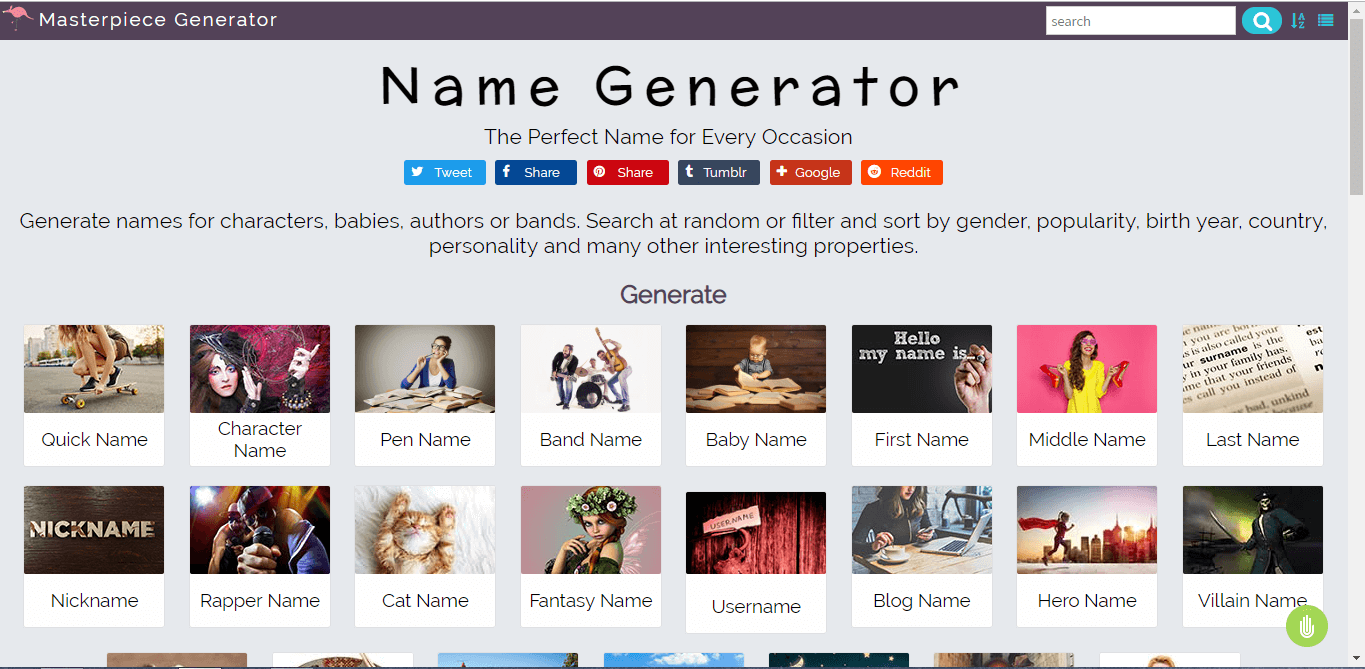 Name Generator - Website