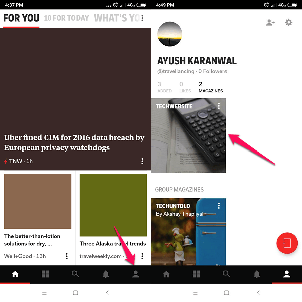 Tegyen közzé tartalmat a Flipboard Magazine-ban
