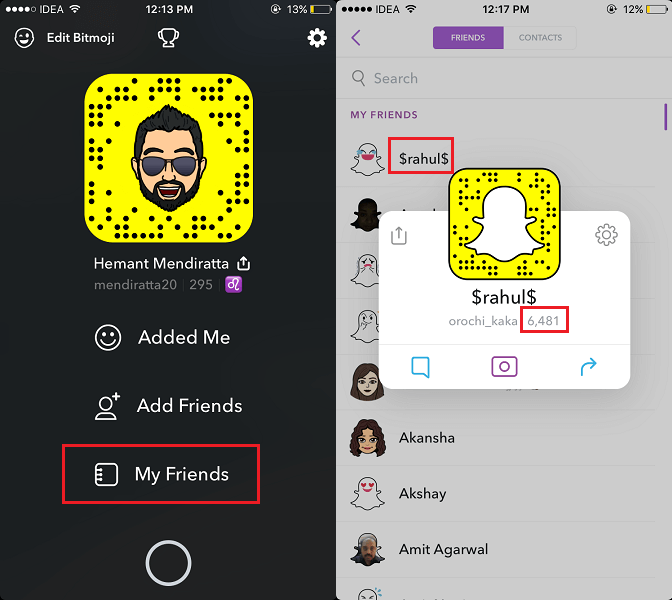 Etsi muut Snapchat-pisteet