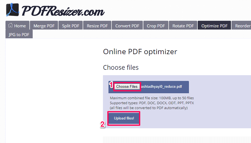 PDF-Optimierer und Resizer