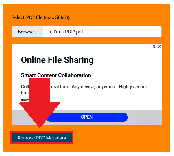 PDFYeah Ta bort PDF-metadata