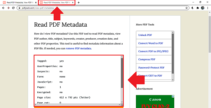 PDFSì, nuovi metadati