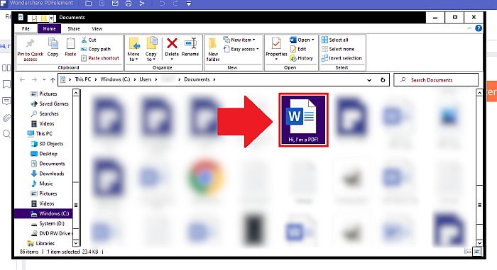 Archivo PDF convertido a archivo de Word