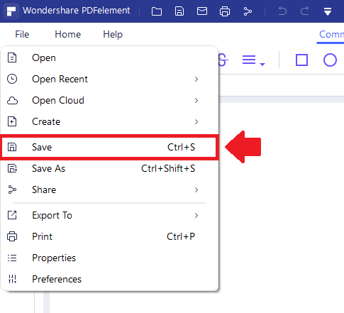 PDFelement Save