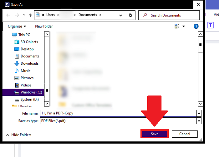 PDFelement haga clic en guardar