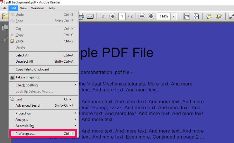 ملف PDF بخلفية ملونة