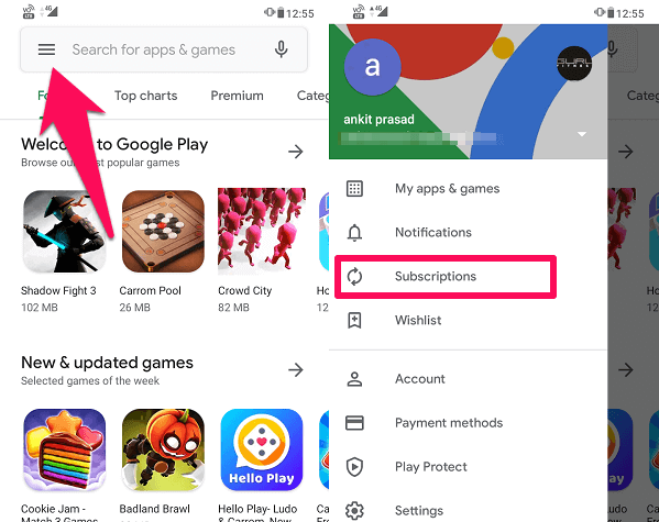 اشتراك متجر Play