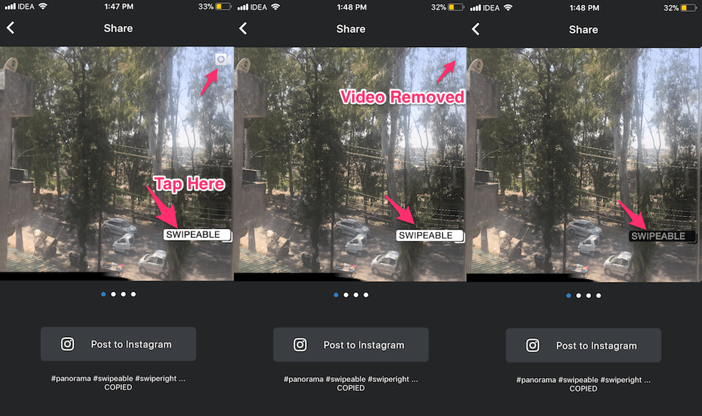 Lähetä Panorama Instagramissa iPhone iPadista