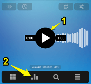 Možnost přehrávání Poweramp