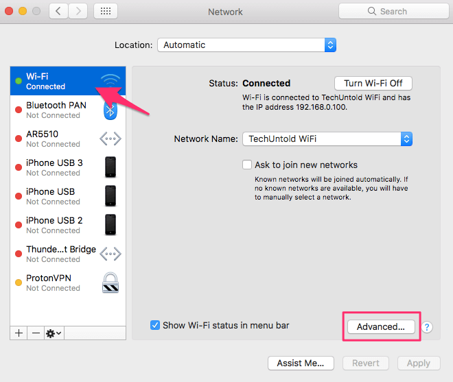 إعطاء الأولوية لشبكات WiFi على نظام Mac