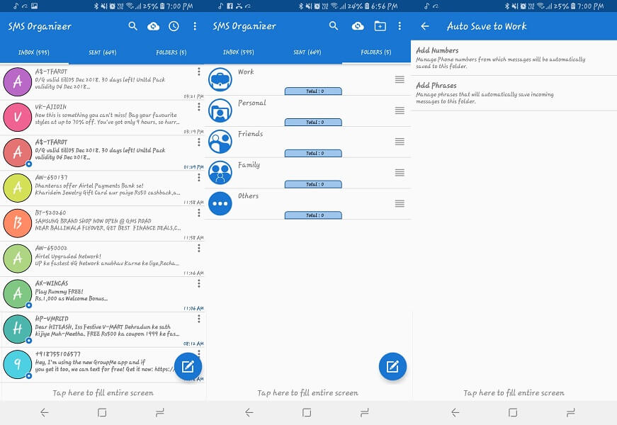 Copia de seguridad de SMS: aplicaciones de organizador de SMS para Android