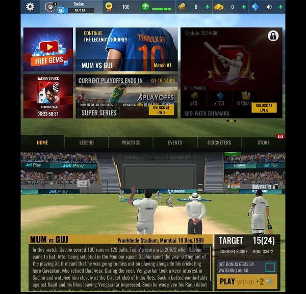 Sachin Saga Cricket Champions - Die besten Cricket-Spiele für Android