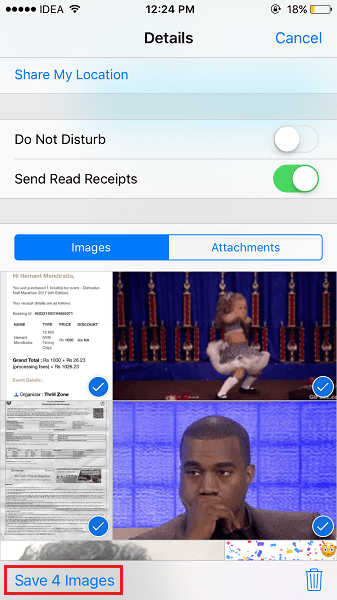 Zapisz wiele zdjęć iMessage w rolce z aparatu jednocześnie