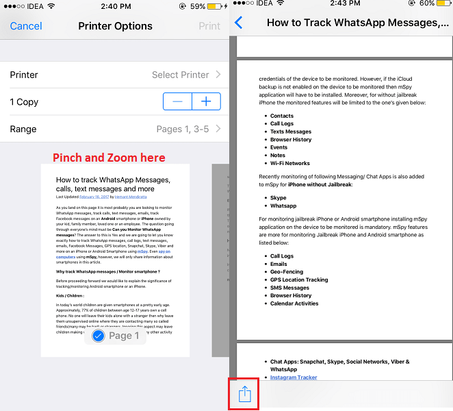 Converter página da Web em PDF no iPhone/iPad