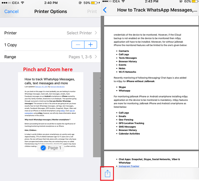 Convert Web page to PDF on iPhone/iPad