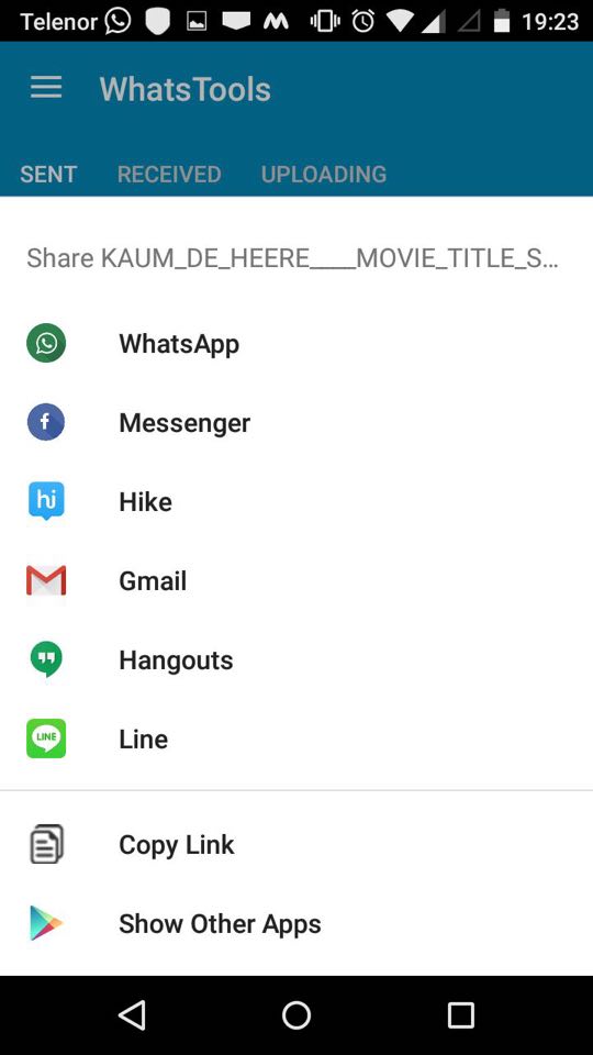 Válassza a WhatsApp lehetőséget