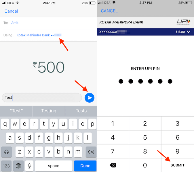 Lähetä rahaa WhatsAppissa käyttämällä maksutoimintoa