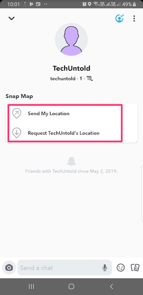 在 Snapchat 上发送或请求位置