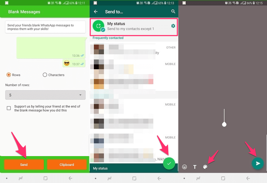 Ορίστε την κενή κατάσταση ή ιστορία WhatsApp