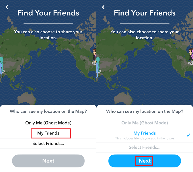 Sdílejte svou polohu s přáteli na Snap Map