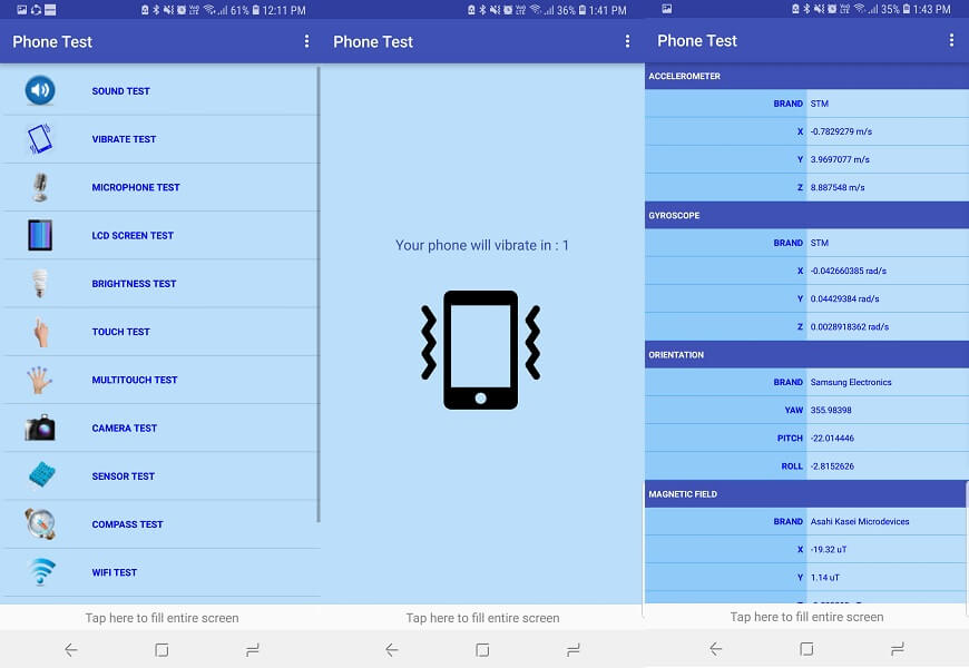 Test singolo: hardware e sensore