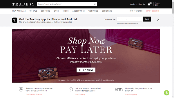 poshmarkのようなサイト-Tradesy