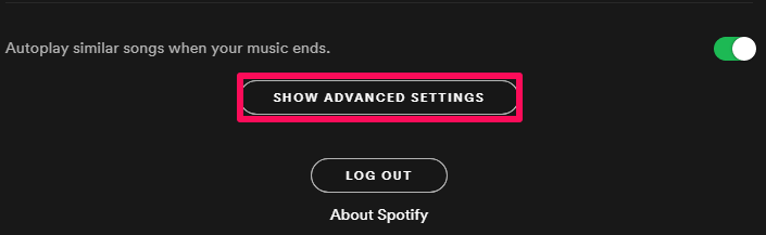 Spotify avancerede indstillinger