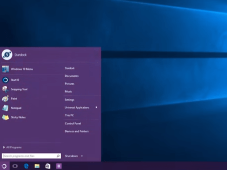 alternatives shell classiques windows 10 - Démarrer 10