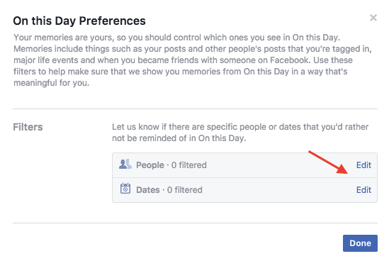 Verhindern Sie, dass Facebook schlechte Erinnerungen an bestimmte Freunde und Verabredungen zeigt
