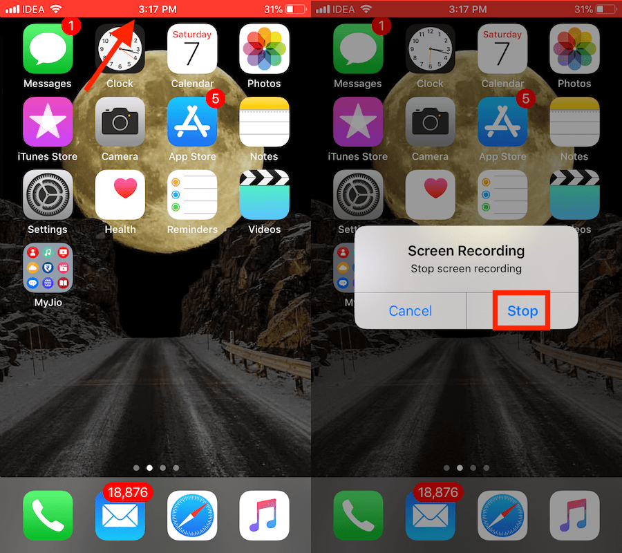 Stop iPhone Screen Recording